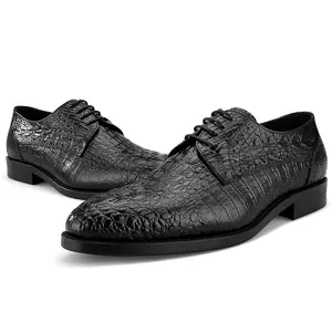 Hochwertige offizielle formelle Männer Derby Schuhe Business Crocodile Print Männer Kleid Schuhe Männer Lederschuhe