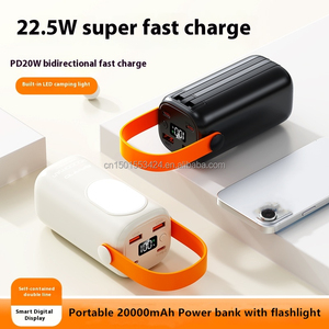 Power Bank <span class=keywords><strong>20000mah</strong></span> avec 2 câbles LED affichage lampe de poche poignée PD 22.5w poignée de charge rapide <span class=keywords><strong>chargeur</strong></span> <span class=keywords><strong>Portable</strong></span> extérieur - Product Image 6