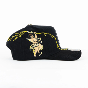 <strong>Wholesale</strong> Luxury 5 Panel Angel and <strong>Lightning</strong> Design Satin Lined Stylish Baseball Cap Tombochio Hat Custom 3D Embroidery - Product Image 2
