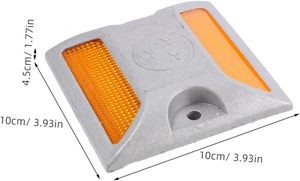 Borne de signalisation routière en aluminium avec lentille réfléchissante - Marqueur routier robuste pour la sécurité des autoroutes et des routes - Product Image 2