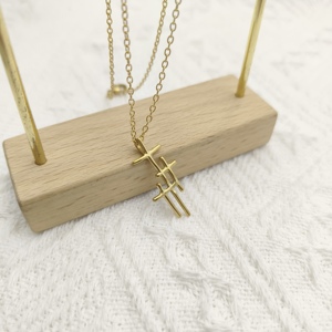 316 L Acero inoxidable Fiel Luz Tres Cruz Collar <span class=keywords><strong>Esperanza</strong></span> en Cristo Tres Cruz Joyería Delicado Collar diseñado - Product Image 4