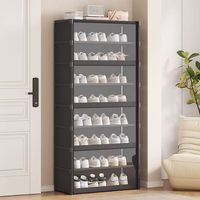 Armoire à chaussures anti-poussière pour usage domestique Porte-chaussures transparent multicouche d'entrée visuelle Maison de location Armoire de rangement de grande capacité