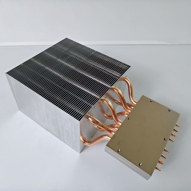 Cooling PC Server CPU Aluminum Stainless Steel CNC Stacked Zipper Fin Heat Sink Thermoelectric Cooling Copper Pipe Heat Pipe