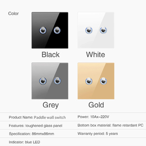 Cam Panel duvar anahtarı avrupa tarzı 16a soket Retro LED kolu ışık anahtarı ab İngiltere standart tasarımcı anahtarı 3Gang2Way 110-250V - Product Image 5