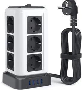 Custom Wholesale Extension Socket Multiple Power Strip 16 amp Plugs Electric Plugs & Sockets with Switches Smart Tower Socket