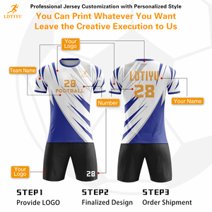Ensemble de maillots de football personnalisables en gros pour hommes – Tenue de sport respirante à séchage rapide avec tissu flexible et options de couleurs et de styles - Product Image 3