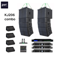 Système de sonorisation PA complet Pat KJ206combo avec enceintes Line Array doubles de 6 pouces, étanche, portable, audio haute résolution pour
