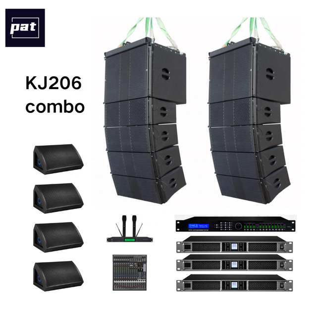 Pat KJ206combo Double 6inch Line Array Speaker Full Set PA Sound System Waterproof Portable Hi-Res Audio for