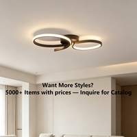Plafonnier LED moderne à anneaux entrelacés en métal noir, lampe de plafond à intensité variable pour salon, chambre, salle à manger, hall d'entrée
