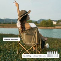 Chaise de camping pliante de type directeur, portable, avec dossier et rangement multi-poches, pour l'extérieur