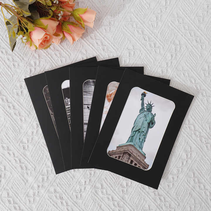 5pcs cardboard photo frame 6 “photo rounded corner thin back frame