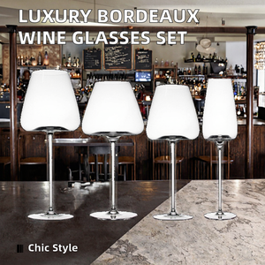Cristalería de cristal elegante de lujo, tallo rojo, Base negra, transparente, sostenible, juego de copas de vino de Burdeos para restaurante de bodas - Product Image 2