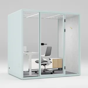 Cabina de teléfono de llamada acústica móvil de oficina Sala de oficina extraíble con muebles
