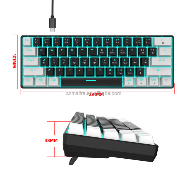 HXSJ V900 Mechanical Keyboard Wired Ergonomic Traditional Classic Compact Design Mechanical Brown Switch Gaming Keyboard