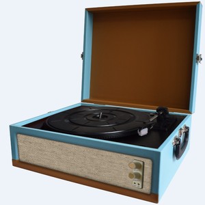 Tourne-disque portable Skywin 3 vitesses avec enceinte Bluetooth et interface USB pour lecture de vinyle - Product Image 3