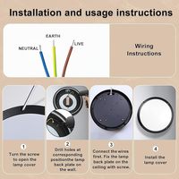 Plafonnier rond moderne en aluminium moulé sous pression, éclairage extérieur IP65, luminaire encastré LED AC, 12W/18W, capteur PIR, télécommande, résistant à l'humidité