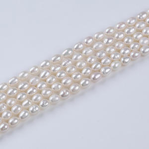 Cuentas de Perlas de Agua Dulce Naturales de 7-8 mm, Semiterminadas, Blancas, con Orificio Recto, Accesorios de Joyería para Manualidades, Venta al por Mayor - Product Image 2