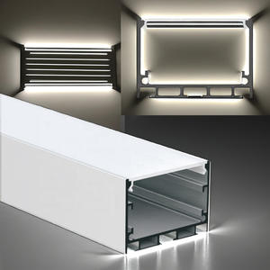 Perfil de Luz LED Cuadrado de Aluminio CNW de 50x35 mm, Serie 6000, Acabado Plateado, Iluminación Decorativa - Product Image 2