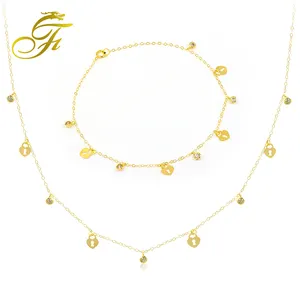 Half Set Paar Schmuck Set Liebe Herz Schloss reines Gold Schmuck Sets Armband und Halskette Choker Halskette Frauen