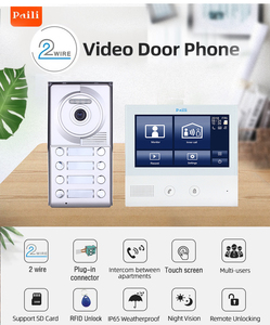Paili <span class=keywords><strong>intercom</strong></span> 7 ''hai chiều <span class=keywords><strong>video</strong></span> cửa Điện thoại chuông cửa an ninh nhà hệ thống <span class=keywords><strong>intercom</strong></span> LED màu sắc tầm nhìn ban đêm - Product Image 2