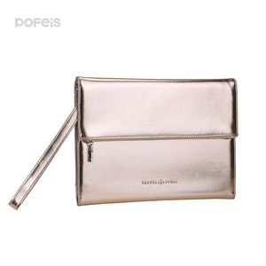 Porte-documents en cuir avec logo personnalisé, fermeture éclair, carnet, porte-documents en cuir à trois volets, sac de bureau pour femmes d'affaires avec poignée - Product Image 5
