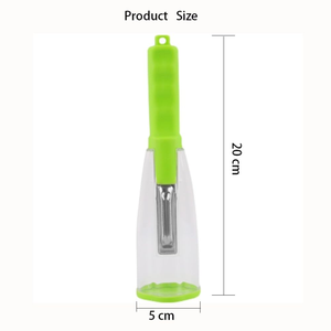Éplucheur de légumes et fruits multifonctionnel créatif en plastique avec bac à déchets intégré et couteau à éplucher pour la cuisine domestique - Product Image 4