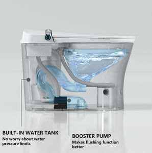 Nouvelle conception de toilette intelligente avec chasse automatique, siège allongé, siège chauffant, télécommande, salle de bain, cuvette de toilette intelligente - Product Image 2