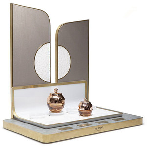 Thiết kế mới Kim Loại Mỹ phẩm hiển thị đứng Acrylic LED Mỹ phẩm nước hoa chăm sóc da truy cập hàng đầu hiển thị đứng - Product Image 6