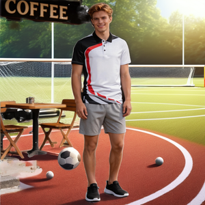 Custom Sublimation Jersey | Men's Casual Button <b>Polo</b> Shirt Short Sleeve Sportswear | Quick Dry Polyester Cotton Printed Apparel - Product Image 2