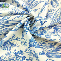 Tissu Popeline 100% Coton Peigné Biologique à Motifs Floraux Tissés, Design Populaire, pour Chemises et Robes