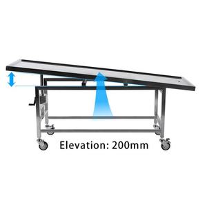गोल फिन मोर्चरी कार्ट शव परिवहन मोर्चरी ट्रॉली मृत शरीर स्टेनलेस स्टील लाश ट्रॉली - Product Image 3