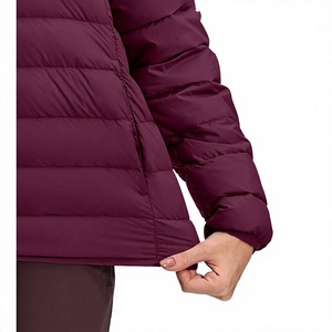 Women Quilted Hooded Puffer Jacket Solid Color Winter Wear Full Sleeve Polyester Wadding <b>Zipper</b> Closure - Product Image 3