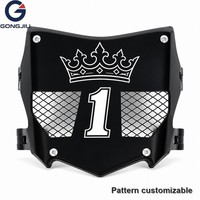 Plaque d'immatriculation avant motif couronne gothique 1 noir et blanc pour Surron Light Bee X S Segway X160 X260 ventilée