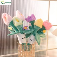 Série de bouquets de fleurs, jouet en peluche amusant, fleurs simulées à tenir en main, cadeau d'anniversaire pour meilleur ami