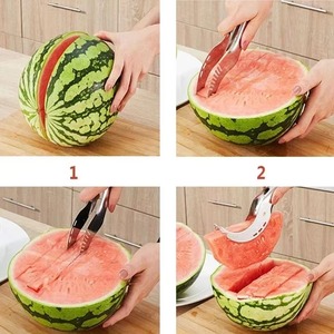 Coupe-pastèque en acier inoxydable, diviseur de fruits avec lame épaissie, outil manuel de pelage et de découpe - Product Image 6