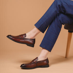 Mocasines Formales de Cuero Genuino para Hombre, de Alta Calidad, Pintados a Mano, para Bodas, Banquetes y Negocios, Primavera/Otoño - Product Image 5