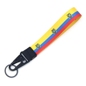 工場カスタムポリエステル国旗リストストラップショートリストレットストラップキーチェーンホルダーストラップ - Product Image 6