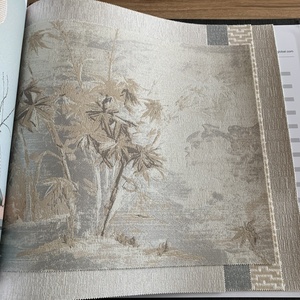 Rotoli impermeabili di lusso della carta da parati del tessuto del poliestere per la decorazione domestica rivestimento murale senza cuciture del tessuto per la parete del salotto - Product Image 1