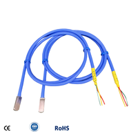Kabel pelindung silikon yang dapat disesuaikan 3 kawat permukaan standar dipasang untuk Sensor suhu DS18B20