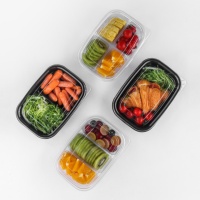 Conteneur alimentaire transparent ventilé en PET personnalisé pour fruits, légumes et fruits de mer, de qualité alimentaire, écologique, pour fraises et raisins