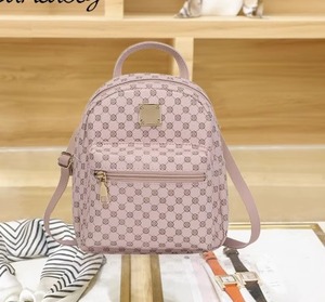 Printed Pink Waterproof <strong>Leather</strong> Custom Logo Women's <strong>Backpack</strong> Shoulder Bag - Product Image 3