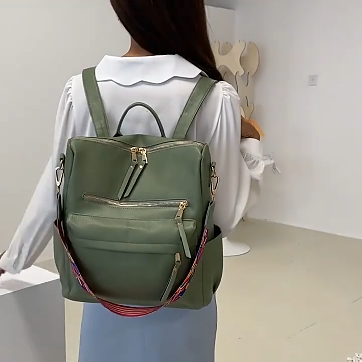 Green Fashion Backpack Purse Multipurpose Design Convertible Satchel Handbags Meitianfacai Women main image 2