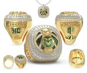 Anillo de Campeonato Personalizado de Aleación de Zinc con Incrustaciones de Cristal/Strass Chapado en Oro Rosa/Platino para Deportes - Product Image 4