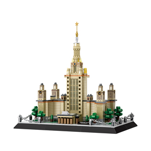 4227 Wange Nga Moscow State University World LANDMARK Building Corner Tower Model lắp ráp Đồ chơi khối xây dựng hạt nhỏ - Product Image 1