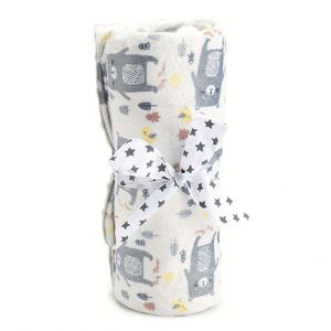 Couverture bébé en polaire 100% polyester ultra douce avec imprimé personnalisé pour enfants garçons et filles, motif ours gris 3D, pompon en vison et pois Minky - Product Image 2