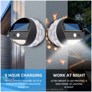 Lámpara de calle de energía Solar con <span class=keywords><strong>Sensor</strong></span> de movimiento PIR, luces de pared de inducción infrarroja alimentada por energía Solar, para camino de patio, hogar y jardín, pantalla de Hotel - Product Image 2