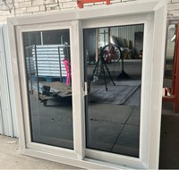 Fenêtre coulissante horizontale double vitrage UPVC blanche, double châssis, résistante aux ouragans, insonorisée, écoénergétique, avec moustiquaire magnétique moderne