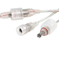 Connecteur étanche transparent haute qualité DC 5.5x2.1mm avec contact en cuivre, indice IP44, mâle/femelle, avec écrou de verrouillage pour personnalisation