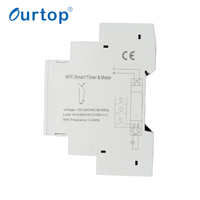 Ourtop Nouveau design Interrupteur minuterie intelligent WiFi 40A avec compteur d'électricité, compatible Alexa Google et fonction de mémoire