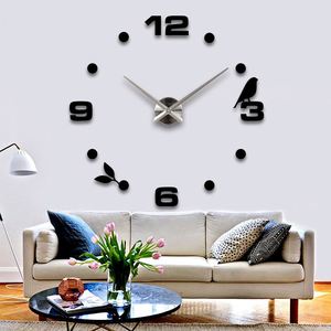 <b>Large</b> Wall Clock Quartz 3D DIY Big Watch Decorative Kitchen Clocks Acrylic Mirror <b>Sticker</b> Oversize Wall Clocks Home <b>Letter</b> Deco - Product Image 5